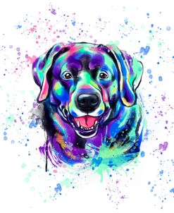 Colorful Watercolor Labrador Retriever 2