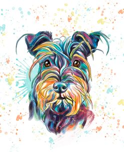 Colorful Watercolor Schnauzer