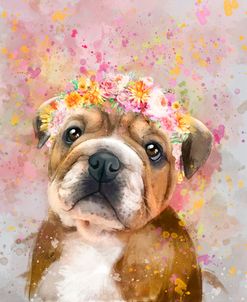 Flower Crown English Bulldog