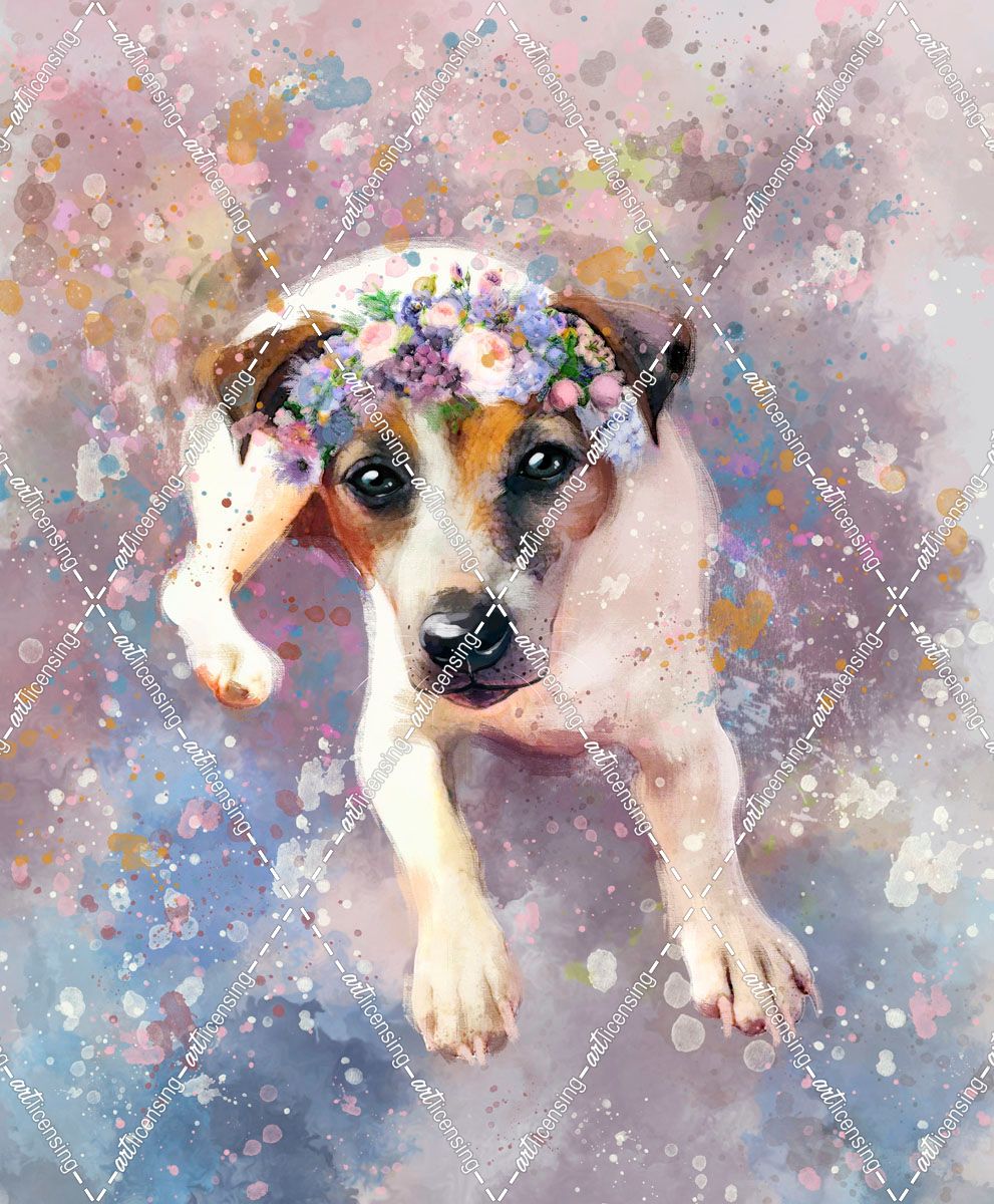 Flower Crown Jack Russell Terrier