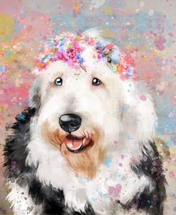 Flower Crown Old English Sheepdog