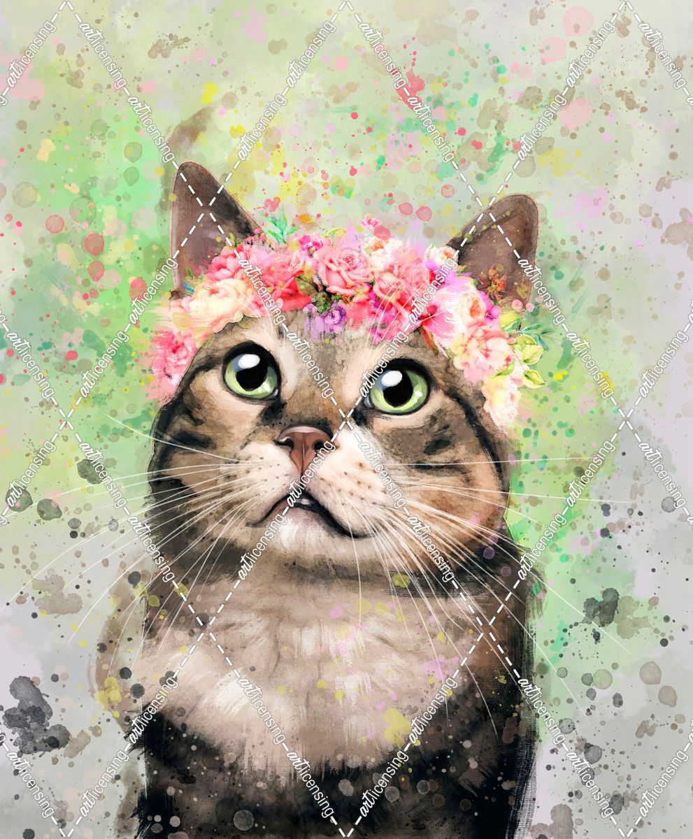 Flower Crown Tabby Cat 4