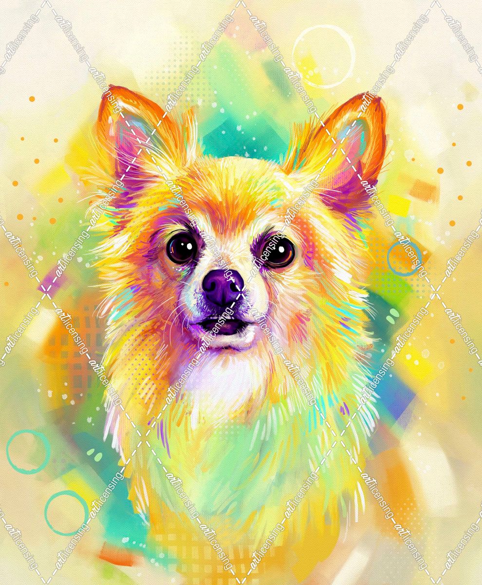 Pop Art Long Haired Chihuahua