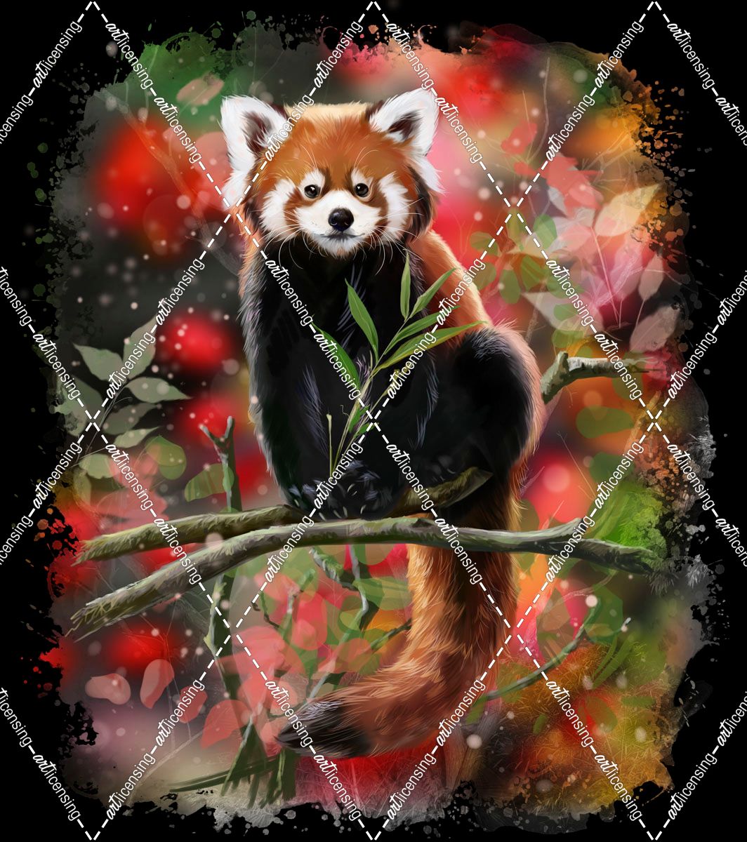 Red Panda Sits On A Branch