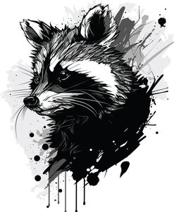 Raccoon And Splashes