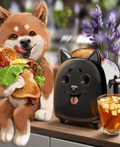 Toast, Chicken Leg And Lavender