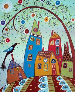 Swirl Tree Bird & Houses