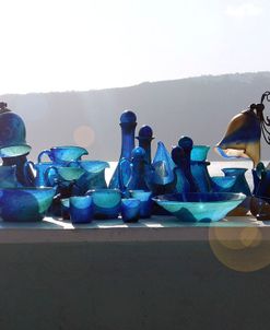 Greece, Blue Glass on Ledge