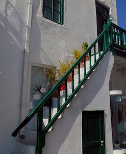 Greece, Green Door and Stairs
