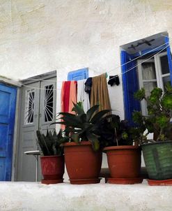 Greece, Pots on a Ledge