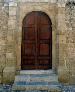 Greece, Wooden Door in Stone 1