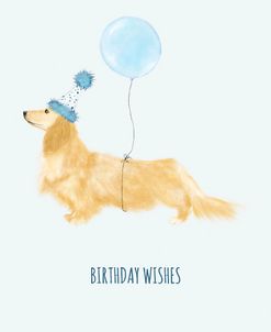 Birthday Wishes Dog With Balloon