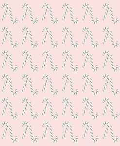 Green Candy Canes Pink Bckgrnd Pattern