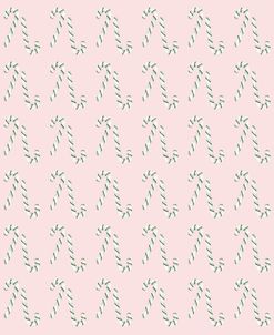 Green Candy Canes Pink Bckgrnd Pattern