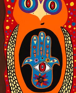 Owl With Evil Eye Hamsa