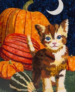 Calico Kitten & Pumpkins