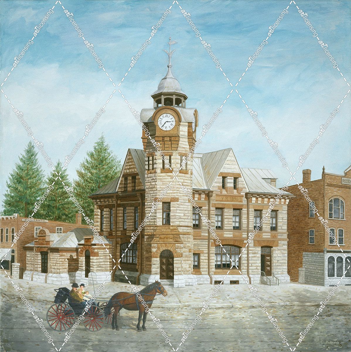 Arnprior Post Office with Horse and Buggy