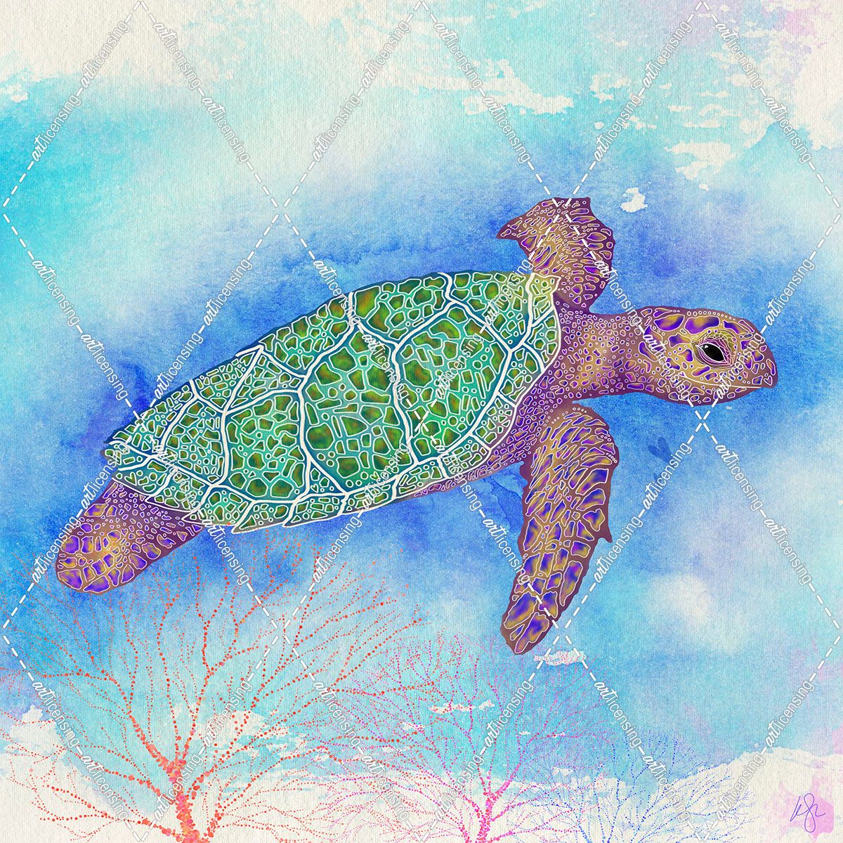 Bright Sea turtle