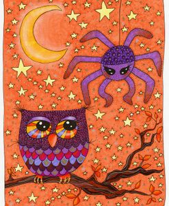 Halloween Owl And Spider