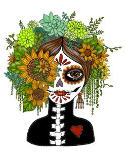 Catrina Dia De Los Muertos Planter
