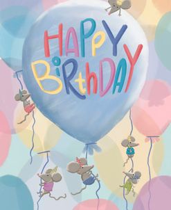 Happy Birthday Cute Balloon Mice