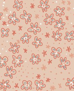 Pleasant Retro Poppies Repeating