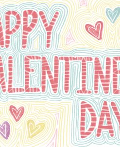 Happy Valentines Day Vivid Lines And Hearts