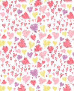 Sweet Scatter Of Flowing Hearts Pattern