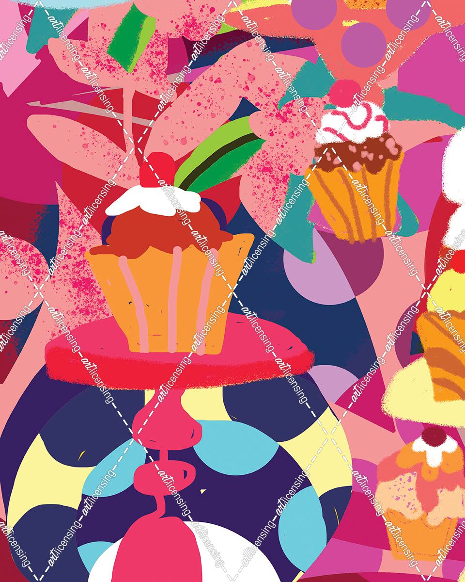 Cupcakes With Abstract Background