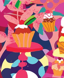 Cupcakes With Abstract Background