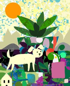 Collage With Dog And Plant