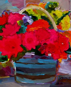 Basket Of Spring Flowers