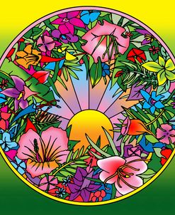 Pop Art Circle Flowers 615