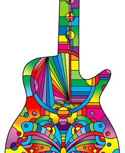 Pop Art Guitar Butterfly