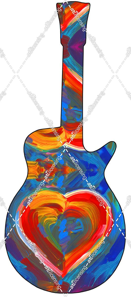 Pop Art Guitar Heart Brush