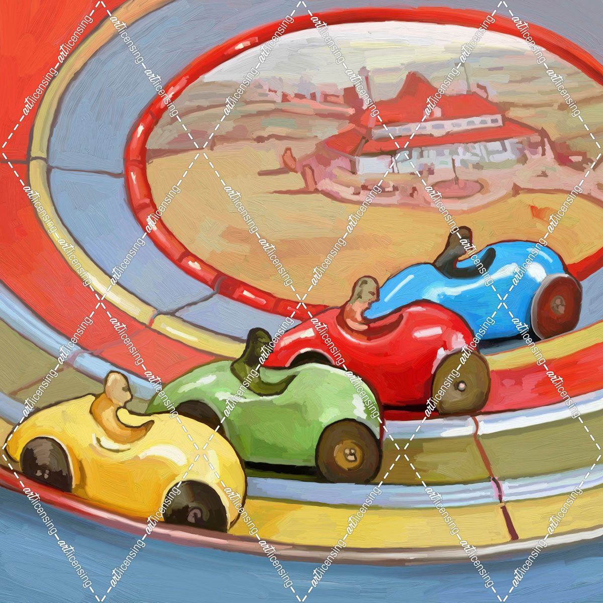 Pop-Art-Retro-Toy-Race-Cars