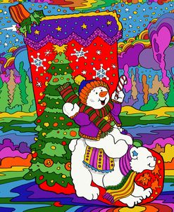 Snowman Stocking Landscape