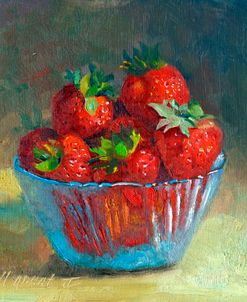 Strawberries in a Glass Bowl