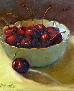 Cherries in a Porcelain Bowl