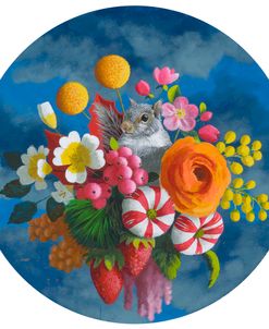 Squirrel Flower Cloud Blue Baby