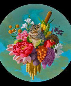 Teal Squirrel Flower Cloud Mama