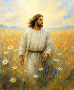 Divine Presence –  Jesus Among The Flowers