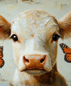 Calf With Monarch Butterflies