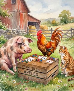 Farm Animals Playing Poker