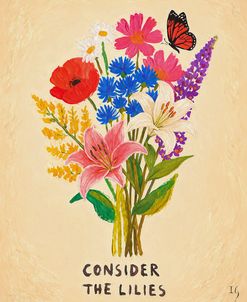 Wildflower Bouquet With Butterfly