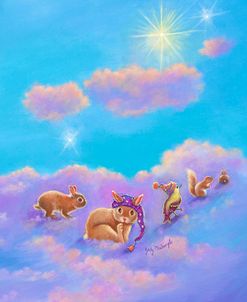 Girl and Animals in Clouds II