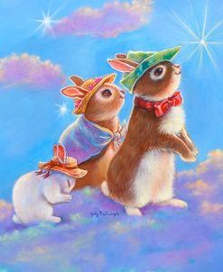 Mice, Squirrel and Bunny family in Clouds II