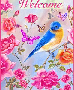 Bluebird In Roses