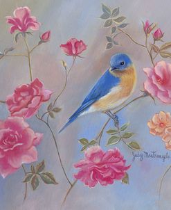 Blue Bird In Roses