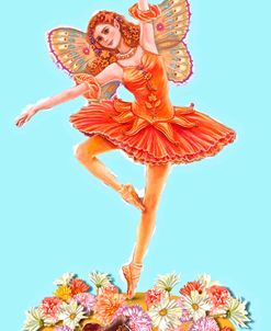 Autumn Ballet Figurine Blue Background